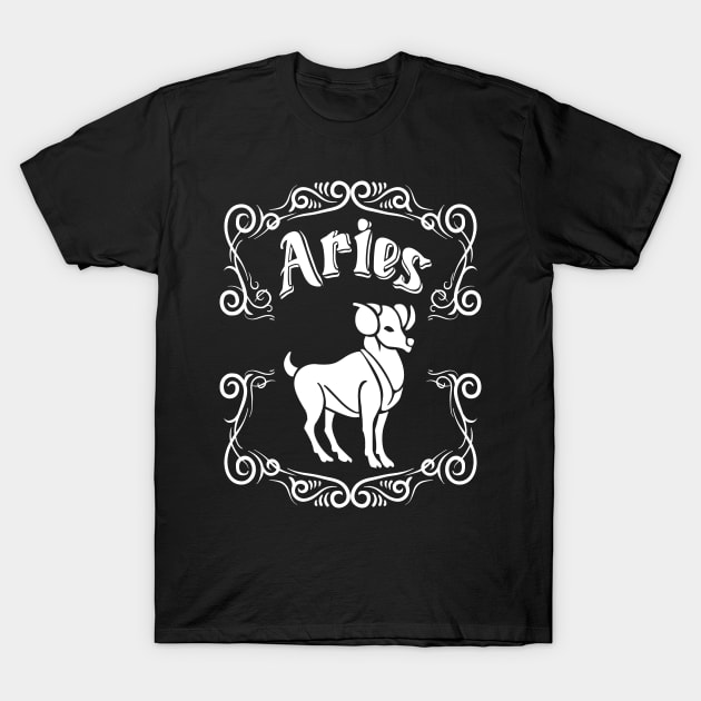 Aries Ram Zodiac Sign T-Shirt by letnothingstopyou